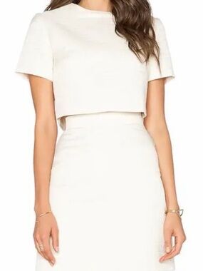 Vivian Chan Cream Top and Skirt Set